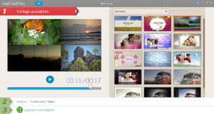 Corel FastFlick - Medien auswählen