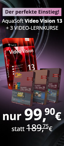 Super-Bundle – AquaSoft Video Vision 13 + 30th Century Video-Lernkurse Volume 1+2+3