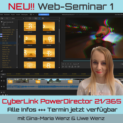NEU!! WEB-Seminar 1 für CyberLink PowerDirector 21/365 von 30th Century